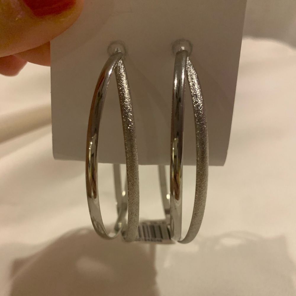 Silver hoop earrings